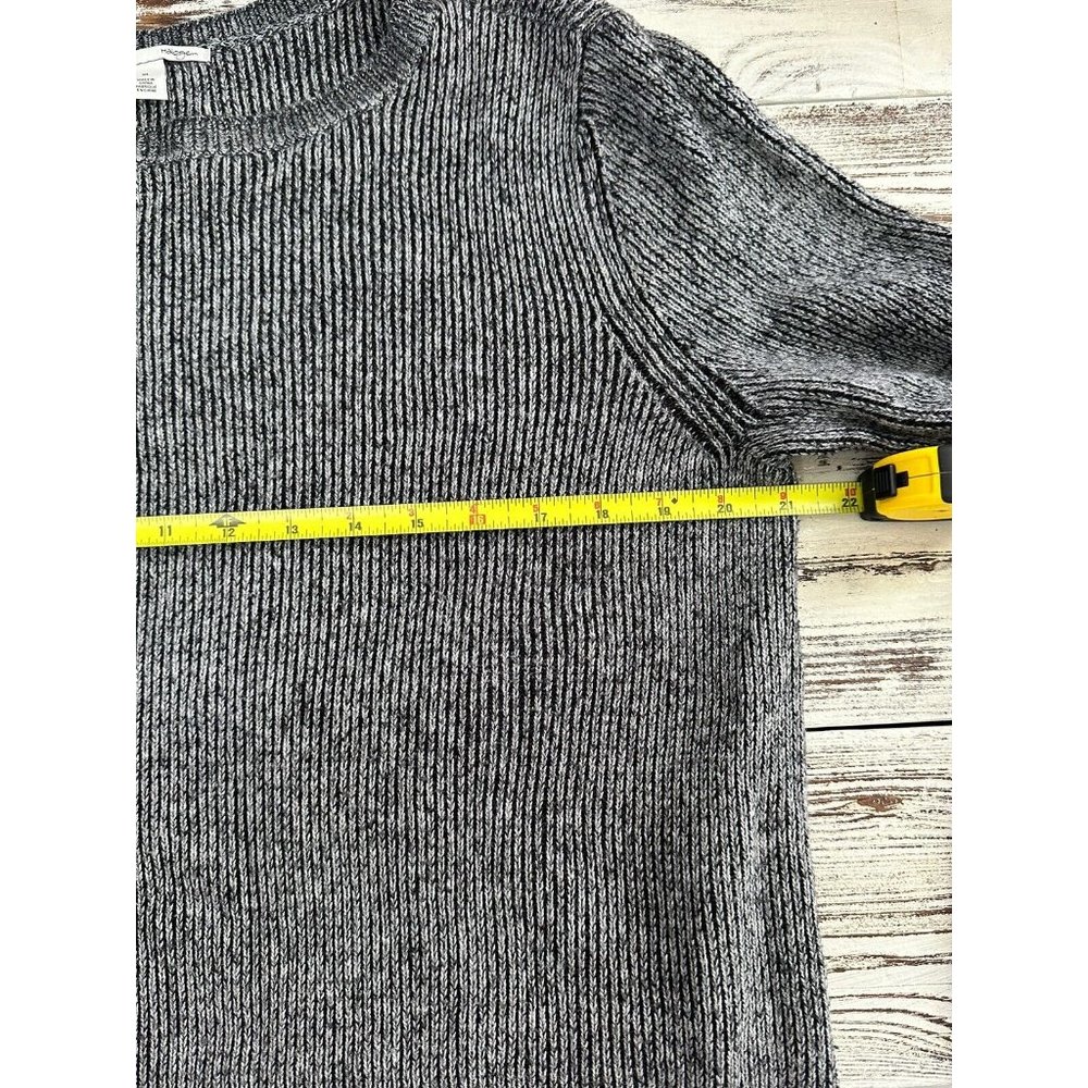 Halogen Womens Long Sweater Size XL Long Sleeve Black Gray Cashmere Viscose - Picture 4 of 7